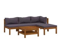 vidaXL Ensemble de salon de jardin 5 pièces avec revêtement en bois massif d'acacia
