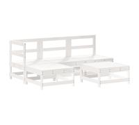 vidaXL Ensemble de salon de jardin 5 pièces blanc pin massif