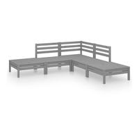 vidaXL Ensemble de salon de jardin 5 pièces pin massif gris