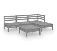 vidaXL Ensemble de salon de jardin 5 pièces pin massif gris