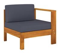 vidaXL Ensemble de salon de jardin 6 pièces avec coussins gris foncé en bois d'acacia