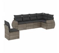 vidaXL Ensemble de salon de jardin 6 pièces avec coussins Gris Poly rotin
