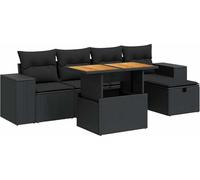 Salon de jardin modulable GENERIQUE 6 pieces resine tressee noir 55 x 62 x 69 cm 2 personnes Noir
