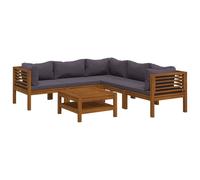 vidaXL Ensemble de salon de jardin 6 pièces avec revêtement en bois massif d'acacia