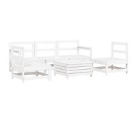 vidaXL Ensemble de salon de jardin 6 pièces blanc pin massif