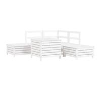vidaXL Ensemble de salon de jardin 6 pièces blanc pin massif