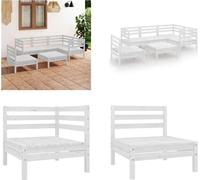vidaXL Ensemble de salon de jardin 6 pièces pin massif blanc - Ensemble de salon de jardin - Ensemble de canapé de jardin - Ensemble de canapé de palette