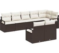 vidaXL Ensemble de salon de jardin 8 pièces, marron [Matériau synthétique] : rotin synthétique