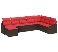vidaXL Ensemble de salon de jardin 8 pièces, marron [Matériau synthétique] : rotin synthétique