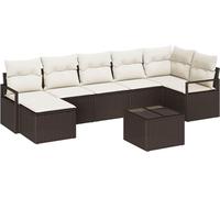 vidaXL Ensemble de salon de jardin 8 pièces, marron [Matériau synthétique] : rotin synthétique