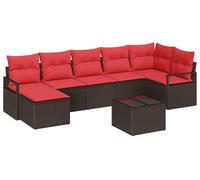 vidaXL Ensemble de salon de jardin 8 pièces, marron [Matériau synthétique] : rotin synthétique