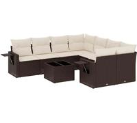 vidaXL Salon de jardin 9 pcs - Marron