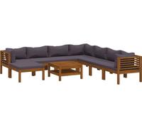 vidaXL Ensemble de salon de jardin 9 pièces avec revêtement en bois massif d'acacia