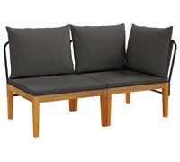 vidaXL : Ensemble de salon de jardin pour 2 personnes avec coussins, en bois d'acacia massif et corde