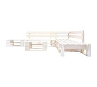 vidaXL Ensemble de salon en bois pour palettes, 6 pièces, blanc