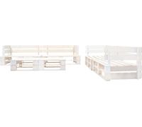 vidaXL Ensemble de salon en bois pour palettes, 6 pièces, blanc