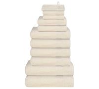 vidaXL Ensemble de serviettes 12 pcs crème 360 g/m² 100% coton