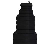 vidaXL Ensemble de serviettes 12 pcs noir 360 g/m² 100% coton