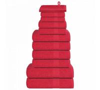 vidaXL Ensemble de serviettes 12 pcs rouge 360 g/m² 100% coton