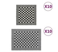 vidaXL Ensemble de serviettes 20 pcs noir et blanc coton