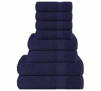 vidaXL Ensemble de serviettes 8 pcs bleu marine 360 g/m² 100% coton