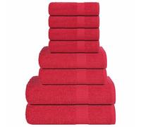 vidaXL Ensemble de serviettes 8 pcs rouge 360 g/m² 100% coton