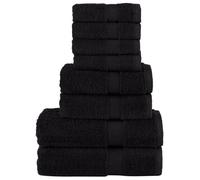 vidaXL Ensemble de serviettes de qualité supérieure SOLUND 8 pcs noir