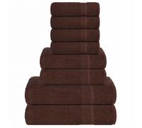 VIDAXL Ensemble de serviettes FROGN 8 pièces Marron 360 g/m² - 100% coton