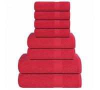 VIDAXL Ensemble de serviettes FROGN 8 pièces rouge 360 g/m² - 100% coton OEKO-TEX