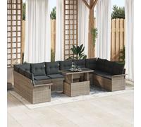 vidaXL Ensemble de Sofa de Jardin 11 Pièces Gris Rattan
