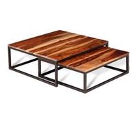 Ensemble de table basse gigogne - VIDAXL - Bois massif de Sesham - Vintage - Salon