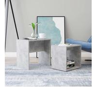 vidaXL Ensemble de table basse Gris béton 48x30x45 cm Bois ingénierie 802889