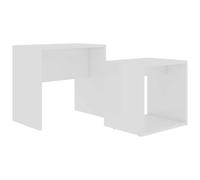 vidaXL Ensemble de Table Basse, Table d'Appoint, Bout de Canapé, Meuble de Salon Salle de Séjour Intérieur, Blanc Bois d’Ingénierie