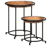 vidaXL Ensemble de table d'appoint 2 pcs bois massif d'acacia
