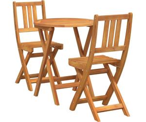 vidaXL Ensemble de table et chaises de bistrot, 3 pièces, en bois d'acacia massif, finition huile naturelle