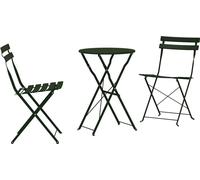 Ensemble de bistrot pliable vidaXL, 3 pièces, acier couleur bois