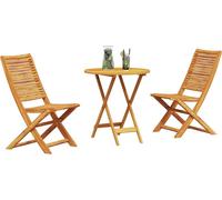 vidaXL Ensemble bistrot pliant 3 pièces Marron Bois massif d'acacia