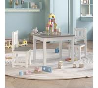 vidaXL Ensemble de table et chaises pour enfants 3 pcs 10409 MDF Blanc et gris