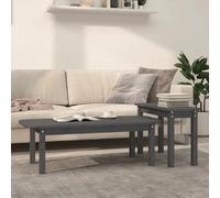 VidaXL Ensemble de tables 2 pcs Gris Pin Massif