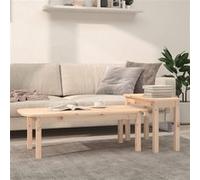 vidaXL Ensemble Tables Basses - Bois de Pin