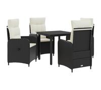 vidaXL Ensemble de Tables Basses 5 pcs Noir et Blanc crème, Mobilier Moderne, canapé d’extérieur, Table de Patio, sièges de Jardin, détente, Espace Contemporain