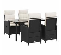 vidaXL Ensemble de Tables Basses avec Coussin avec Oreiller 5 pcs, Mobilier Moderne, canapé d’extérieur, Table de Patio, sièges de Jardin, détente, Espace Contemporain