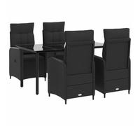 vidaXL Ensemble de Tables Basses avec Coussin avec Oreiller 5 pcs, Mobilier Moderne, canapé d’extérieur, Table de Patio, sièges de Jardin, détente, Espace Contemporain