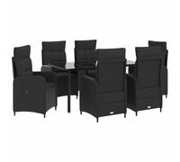 vidaXL Ensemble de Tables Basses avec Coussin avec Oreiller 7 pcs, Mobilier Moderne, canapé d’extérieur, Table de Patio, sièges de Jardin, détente, Espace Contemporain
