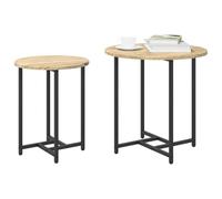 vidaXL Ensemble de Tables d'appoint 2 pcs Chêne Sonoma et Noir, Ensemble de Tables d'accent compactes, Tables d'appoint Rondes, Meubles urbains écolos et Modernes