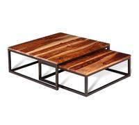 Ensemble de table basse gigogne - VIDAXL - Bois massif de Sesham - Vintage - Salon