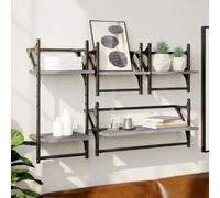 vidaXL Ensemble d'étagères barres 4 pcs gris