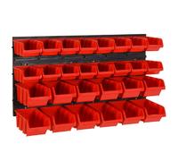 vidaXL Ensemble d'étagères d'atelier 30 pièces - Rouge et Noir
