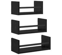vidaXL Ensemble d'étagères murales 3 pcs Chêne noir 40x16x14cm