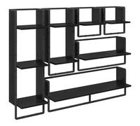 vidaXL Ensemble d'étagères murales 6 pcs Chêne noir 100 x 25 x 30 cm